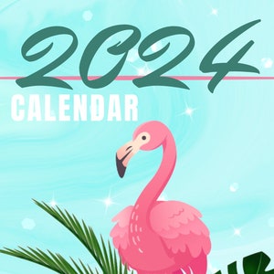 2024 Flamingo Wall Calendar