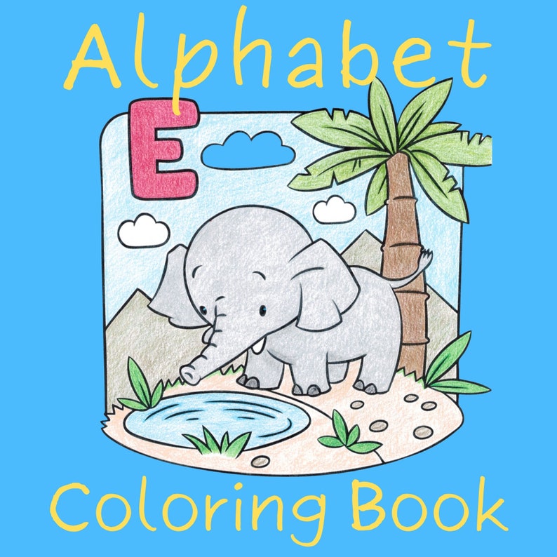 Animal Alphabet Coloring Book Etsy