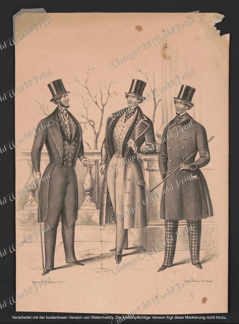 Men's Fashion & Costume Posters 1800s, Gentlemen Digital Download, Printable Junk Journal Ephemera ,Antique clip-art scrapbook supplies