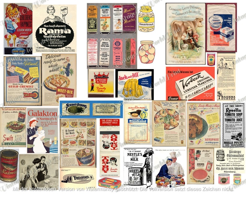 120 fichiers vintage éphémères imprimables de publicité alimentaire, étiquette de cuisson de cuisine, scans publicité rétro de magazines, recettes de cuisine vintage image 3