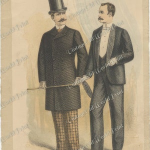 Men's Fashion & Costume Posters 1800s, Gentlemen Digital Download, Printable Junk Journal Ephemera ,Antique clip-art scrapbook supplies