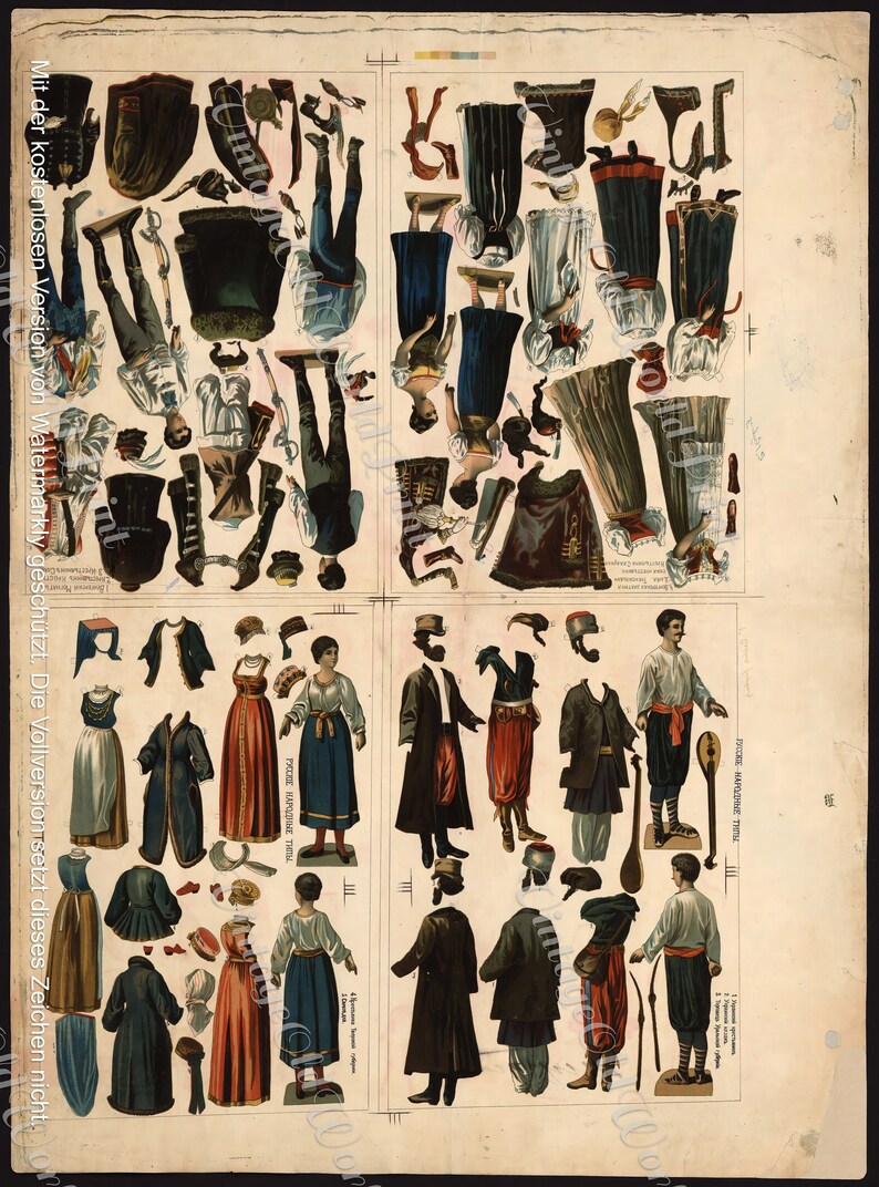 Printable Paper Dolls 12 Different Images Russia, Ukraine, Hungary ...