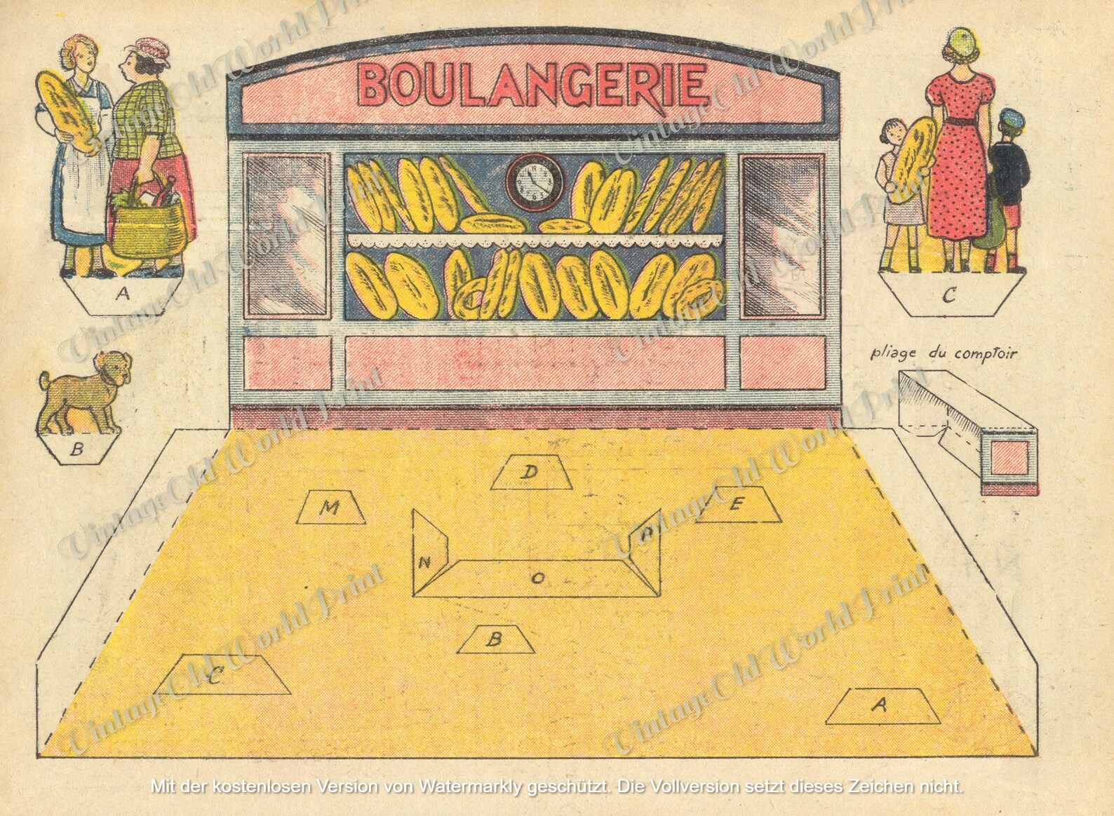 French Bakery Paper Model Papercraft Antique Vintage 3D Food - Etsy New ...