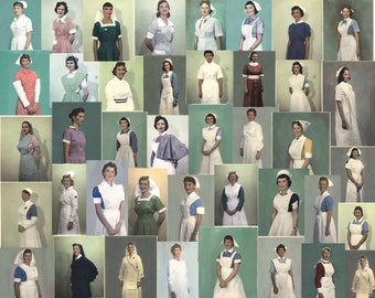 Anuncios de medicina vintage, uniformes de enfermera en todo el mundo, anuncios de trabajo de enfermería 40 archivos, carteles de ilustraciones de revistas basura imprimibles