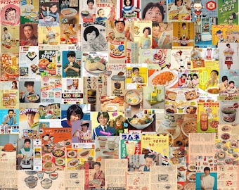 Vintage Japanese Foods Advertising, Asia Japan Food Ads, Asian Advertising, Asian junk journal ideas, Printable Japanische Vintage Poster