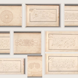 Antike handgeschriebene 1600s Kalligraphie Sammlung, Vintage Schöne Kalligraphie Kalligraphie Bilder, alte druckbare Kalligraphie Arbeitsblätter