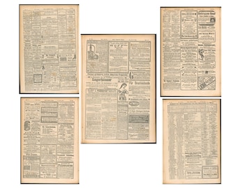 Vintage Newspaper Magazine Download 5 Sheets Ad 1881, Rare  Wiener Allgemeine Zeitung , Printable Vintage Daily Newspaper, Vintage Old Paper