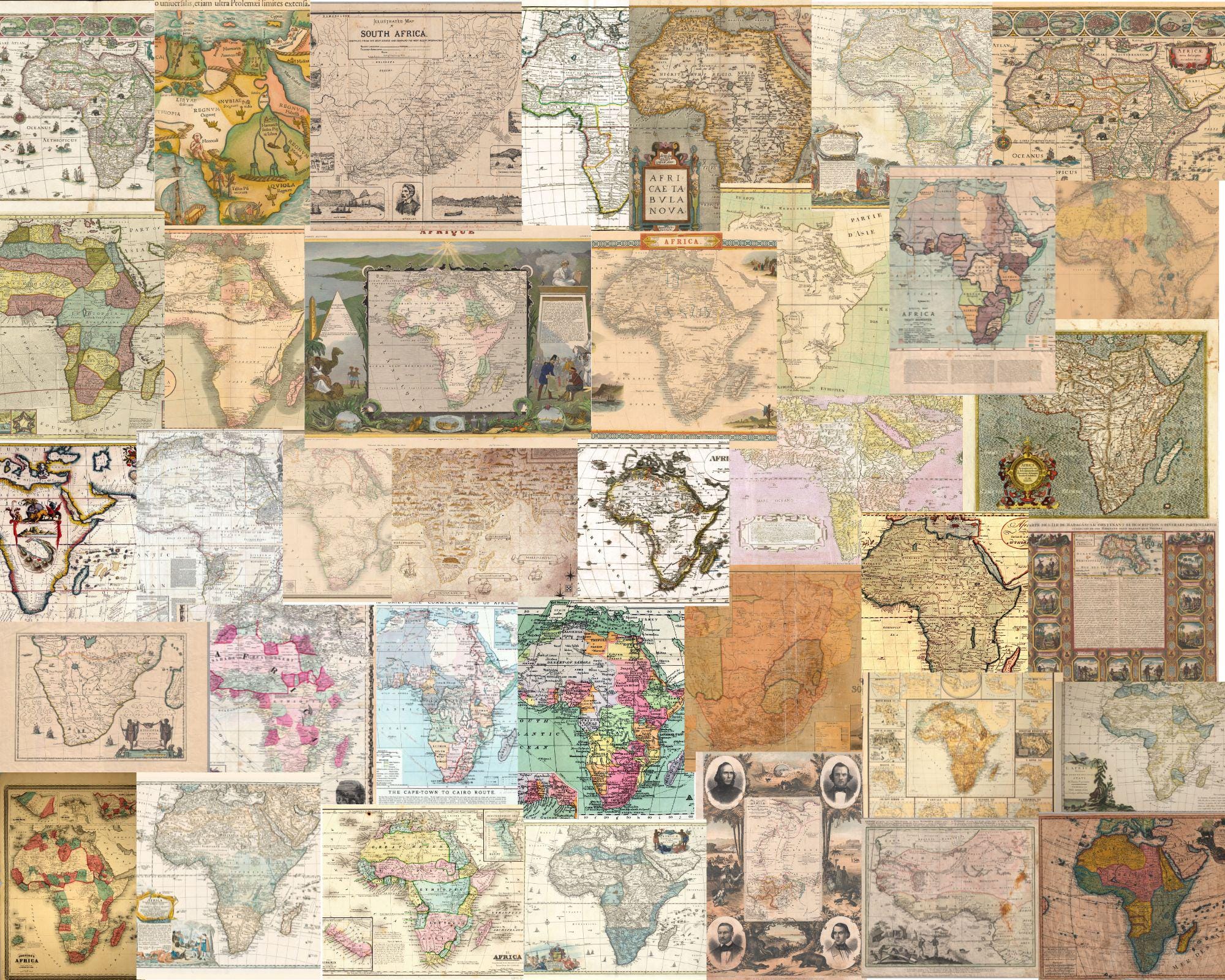Antique Maps of Africa, Old Map Poster Download, Absolute Rare Map ...