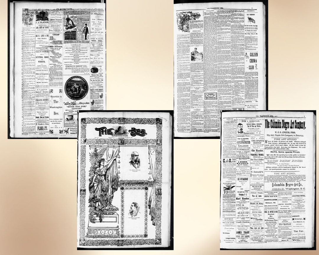 Vintage Washington Newspaper Magazine Download 8 Sheets 1897 Rare