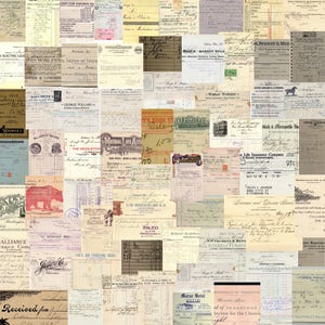 Antike Rechnungen Ephemera Digital Printable, Alte handgeschriebene Rechnung, Shabby Vintage Dokumente, Retro Rechnungen, Quittungen Papier 18.Jahrhundert