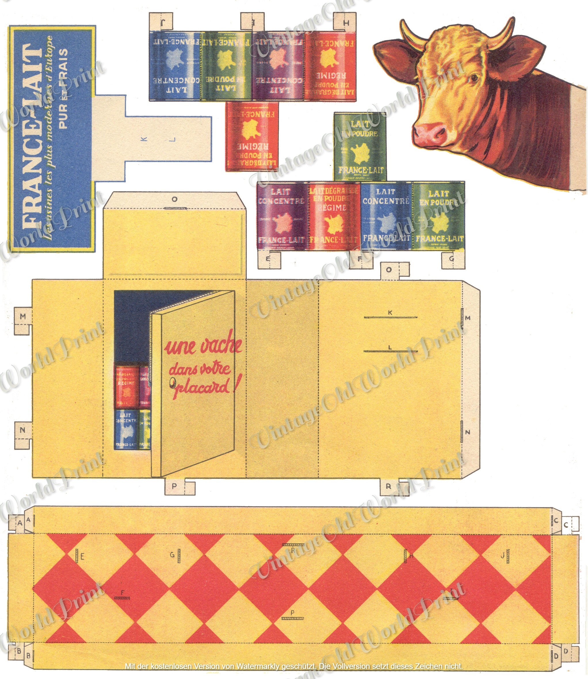3D Kitchen Paper Model Antique Vintage Papercraft, 4 Sheets Images ...