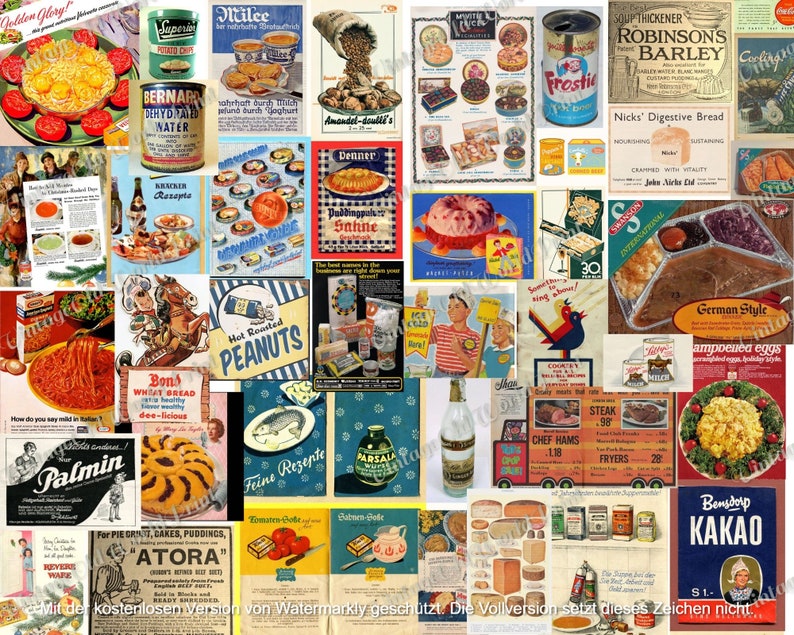 120 fichiers vintage éphémères imprimables de publicité alimentaire, étiquette de cuisson de cuisine, scans publicité rétro de magazines, recettes de cuisine vintage image 1