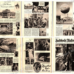 Old Germany Newspaper Magazine Download, 1929 Rare Vintage &quot;Hackebeils Illustrierte Zeitung, Printable Daily Newspaper, 24 Sheets Text Paper