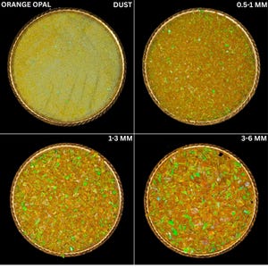 Crushed Orange Opal All Sizes | Dust, 0.5–1mm, 1–3mm, 3–6mm Opal Chips for Resin Art Jewelry Making, Wood Inlay | Premium Multi Fire Opal