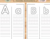 Alphabet Tracing Worksheets Printable, A-Z Letter Practice, Preschool Handwriting Workbook, Kindergarten Learning Pack PDF