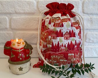 Christmas Gift Bag - Special Occasion Bag - Drawstring Bag - Gift Bags - Gift Wrapping Bag