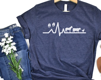 Large Animal Veterinarian Heartbeat Shirt Gift, Vet Tech Shirt, Vet Tech Gift, Vet Shirt, Vet Tech, Veterinarian, Veterinary, Vet Student