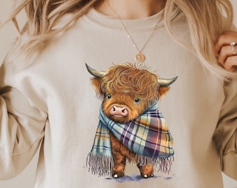 Highland Cow Sweatshirt, Western Sweater, Country Crewneck, Cow Shirt, Farm Life Tee, Country Girl, Cowgirl T-Shirt, Southern Rodeo T Shirt