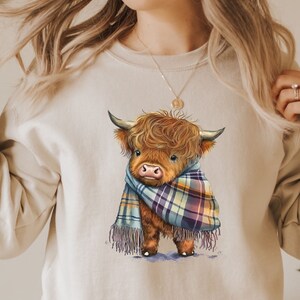 Highland Cow Sweatshirt, Western Sweater, Country Crewneck, Cow Shirt, Farm Life Tee, Country Girl, Cowgirl T-Shirt, Southern Rodeo T Shirt