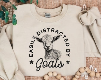 Goat Sweatshirt, Cute Goat Shirt, Funny Goat Sweatshirt, Farm Animal Shirt, Goat Lover Sweatshirt, Goat Gift, Goat Women Shirt, Gift for Her