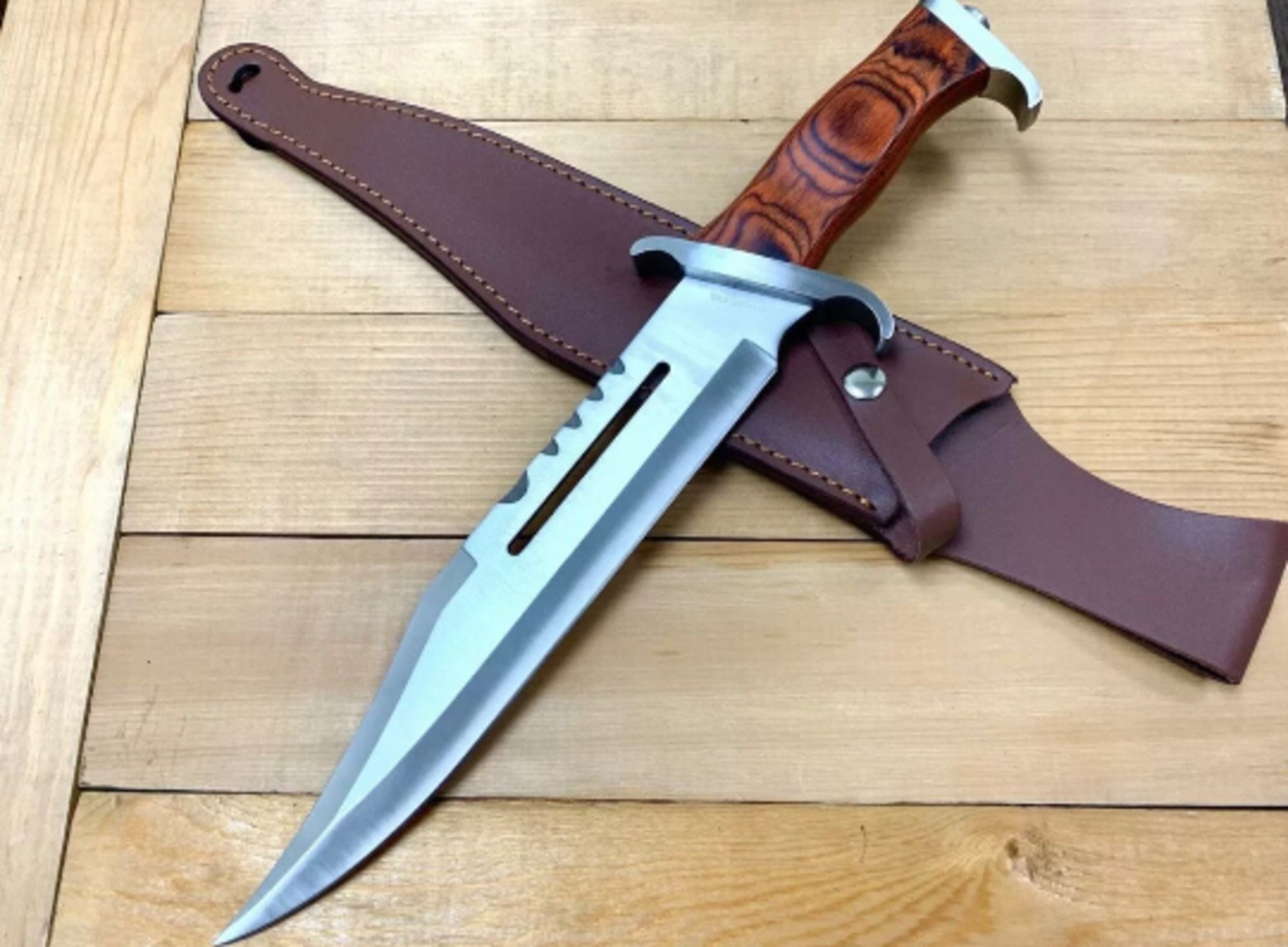 Custom Handmade Carbon Steel Jack Krauser Hunting Bowie Gut Hook Survival  Knife