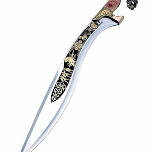 Alexander the Great Falcata (Kopis) ,Custom Handmade Steel sword , with leather sheath by goldenbladesPvtLtd