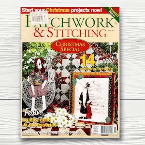 Vintage 2003 'Patchwork & Stitching' Magazine: Christmas Special, Vol 3 No 7 - Dolls, Quilts, Pullout Pattern
