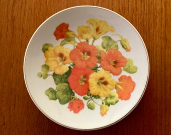 Vintage Collectible Porcelain Plate - "The Floral Collection" - Nasturtium Design - 6" Side Plate