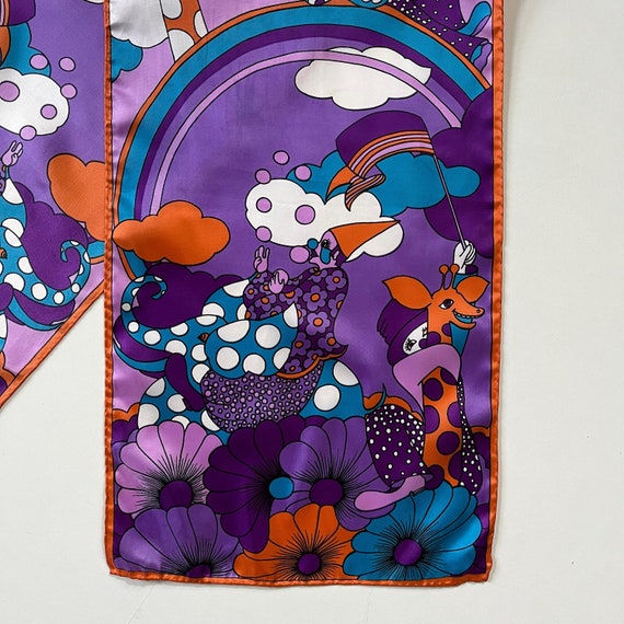 Vintage Purple Novelty Scarf 60’s - image 5