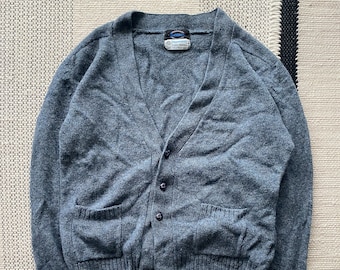 Vintage 1970/1980s Grey Knit Cardigan - Size XL