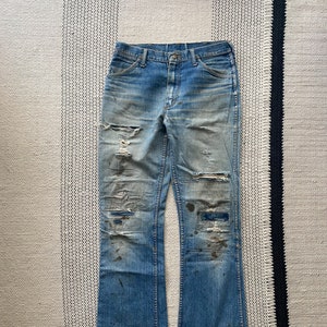 Kmart, Jeans, Vintage Kmart Sanforized Mensunisex Mid Wash Bell Bottom  Jeans With Zip Fly