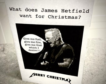 Tarjeta navideña de heavy metal - Metallica, James Hetfield