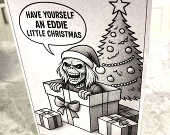 Tarjeta navideña de heavy metal - Eddie - Iron Maiden