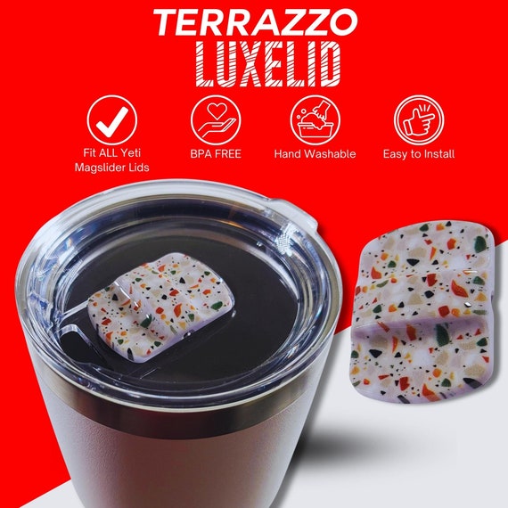 LUXELID: Yeti Magslider Replacement slider Only-no Lid BPA Free/hand Wash  Only Terrazzo-fits All Yeti Magslider Lids-yeti Magnetic Slider 