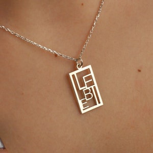 Liebe Word Necklace, Sterling Silver Quote Necklace, Liebe Pendant, Dainty Silver Jewelry, Love Necklace, Simple Silver Necklace