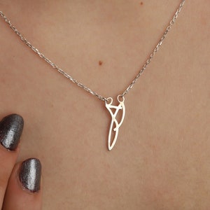Silver Abstract Mom and Child Necklace, Unique Mom Gift, Line Art Necklace, Mom and Baby Necklace, Dainty Silver Necklace, New Mom Gift