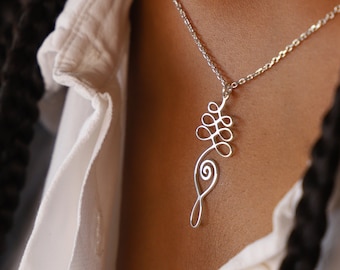 Slim Unalome Gold Necklace-Silver Yoga Necklace-Rose Gold Meditations Necklace-Gold Jewelry-Best Gift-Necklaces For Women