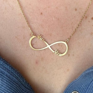 Personalized Infinity Name Necklace, Family Name Necklace, Two Name Necklace, Infinity Symbol Custom Necklace, Mother&#39;s Day Gift
