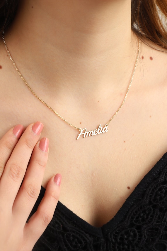 Name necklace silver etsy deals