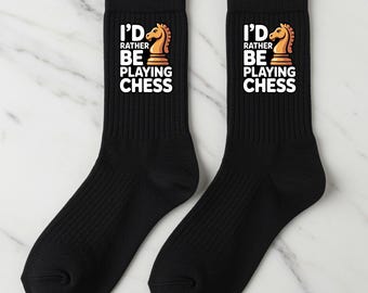 Calcetines de ajedrez, regalo "Prefiero jugar al ajedrez"