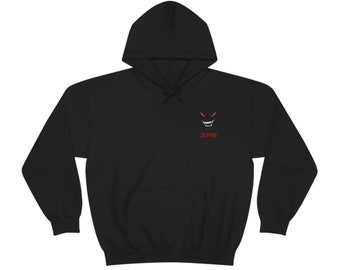 Trippy Hoodies Demon Minimal Hoodie Heavy Sweatshirt Unisex