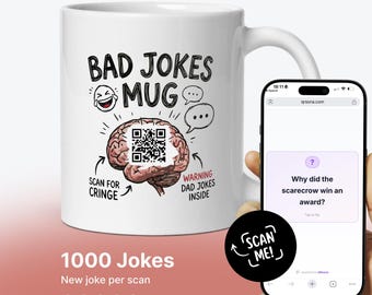 Taza QR Chistes Malos: 1000 Chistes Escaneables para la Oficina (Cerámica)