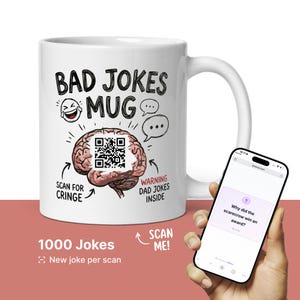 Mok met QR-code Bad Jokes: 1000 scanbare grappen voor kantoorhumor