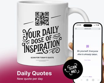 Taza Inspiración Diaria QR: 365 Frases Únicas para Cada Mañana (Cerámica)
