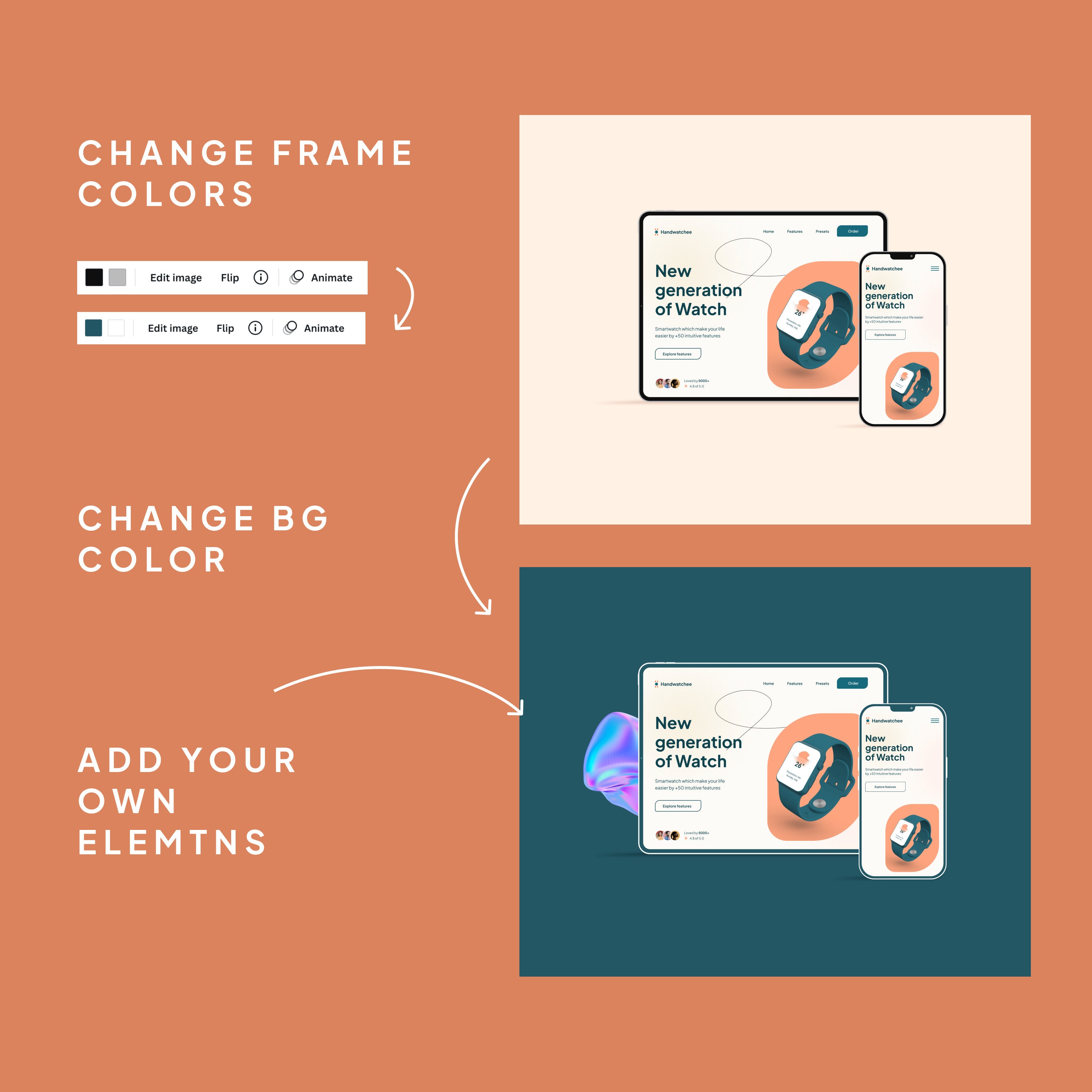 20 Canva Device Mockups + SVG Files | Fully Editable iPhone Mockup ...
