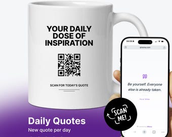 Taza Frase del Día: 365 Mensajes Motivacionales por Código QR, Taza de Bienestar (Cerámica)