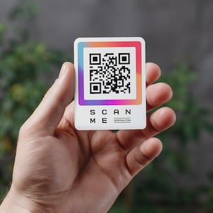 Personalisierte QR Code Sticker mit änderbarem Link - 5er Bogen - Scan-Statistiken - Für Business, Verpackung, Laptop, Networking