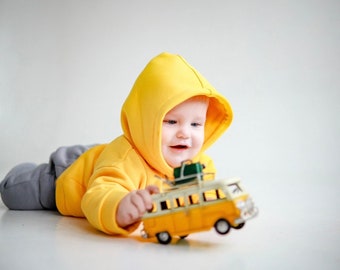 A warm knitted unisex everyday suit for babies/kids- oversized hoodie with pants/trousers