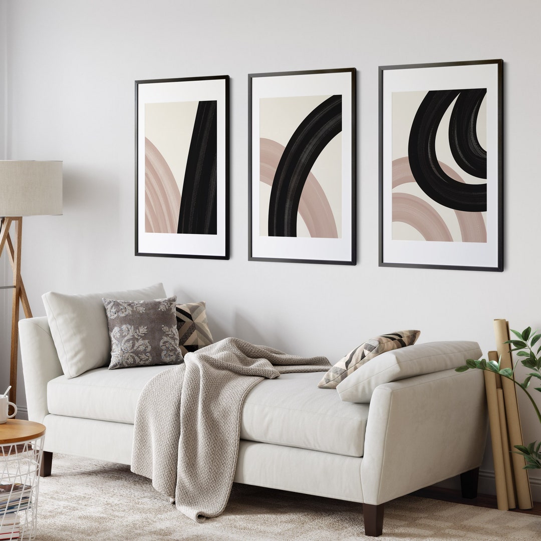 Set of 3 Art Prints, 3 Piece Wall Art, Peachy Tone Wall Art, Pink and