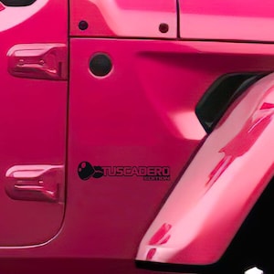 Tuscadero Bubblegum Edition Vinyl Fender Decal Set Pink Automotive Graphics for Jeep Wranglers and Gladiators Durable Custom Off-Road Design